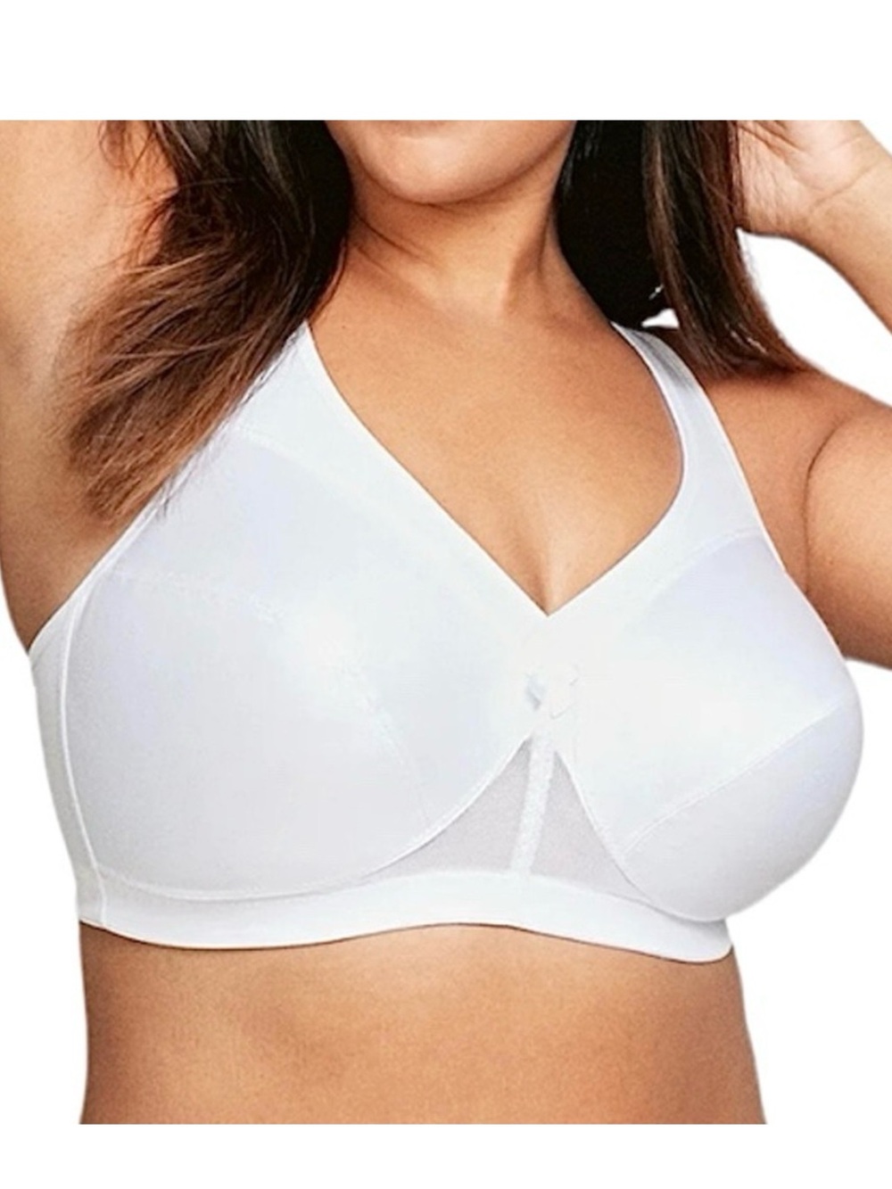 Glamorise #1005 Magic Lift Active Support Wireless Full Coverage Bra 44I White